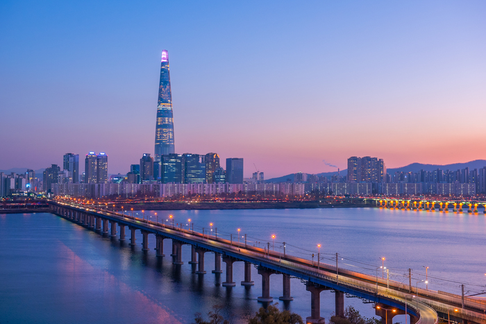 Seoul Lotte Tower at Night View